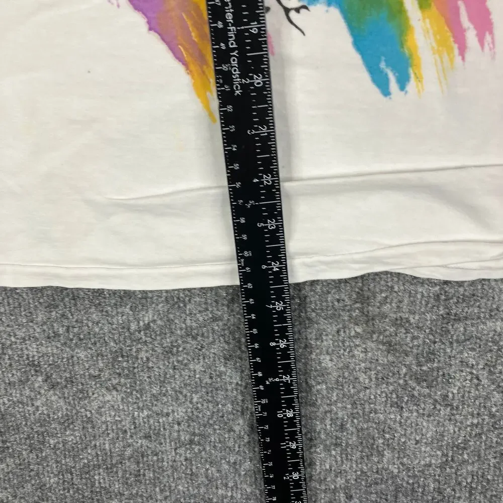 Vintage T-Shirt Mens Size XL White Multicolor Abstract Graphic Retro 90s - Picture 3 of 9